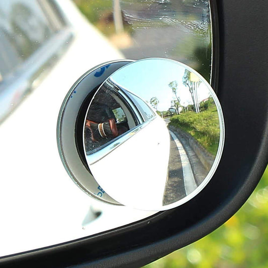 Blind Spot Round Wide Angle Adjustable Convex Rear View Mirror - Pack of 2