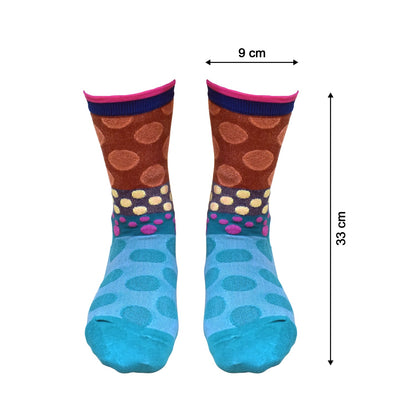 Ladies Printed Socks Breathable Thickened Classic Simple Soft Skin Friendly S4