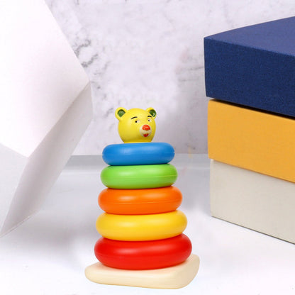 Plastic Baby Kids Teddy Stacking Ring Jumbo Stack Up Educational Toy 5pc