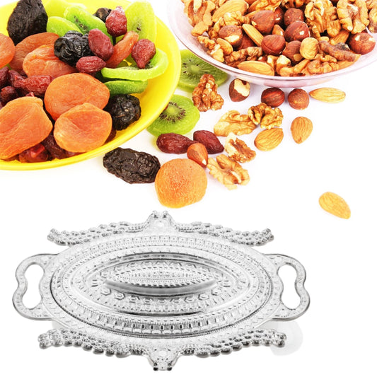 Plastic Peacock Dry Fruit Silver Finish Serving Tray