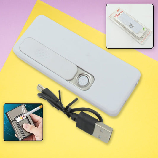 Stylish Electric USB Lighter for Men & Women, Regular Cigarettes Portable USB Rechargeable Flameless, Coil Slim Cigarette Lighter with Charging Cable, Windproof E lighter, Lighter for Smoking (1 Pc )