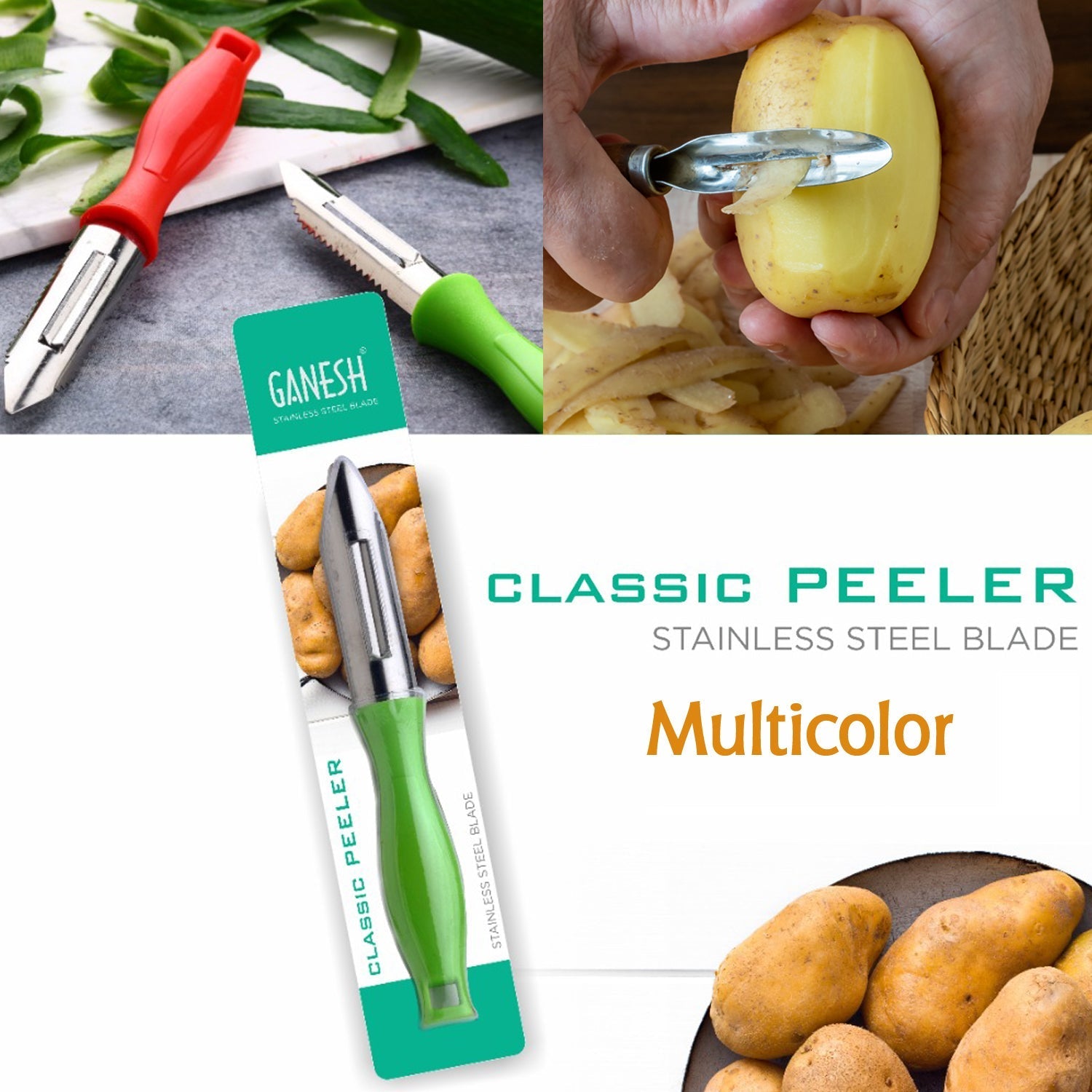 8134 Ganesh Stainless Steel Classic Peeler 