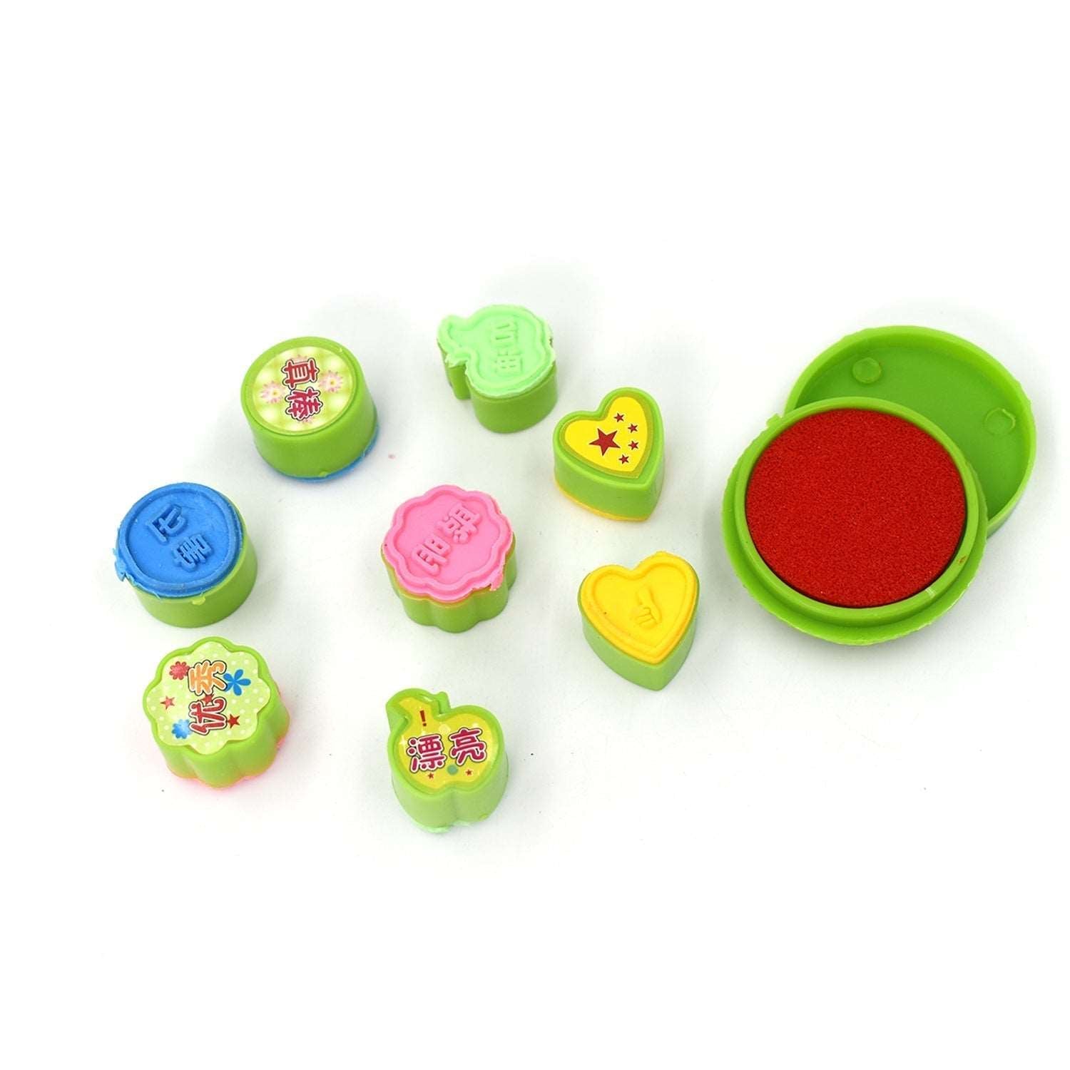 9 Pc Stamp Set used in all types of household places by kids and childrens for playing purposes.