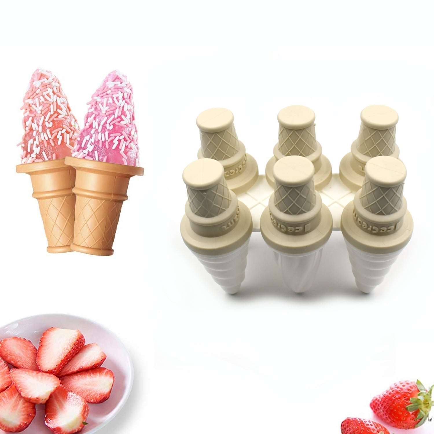 6 Pc Ice Cream Mold used for making ice-creams in restaurants and ice-cream parlours