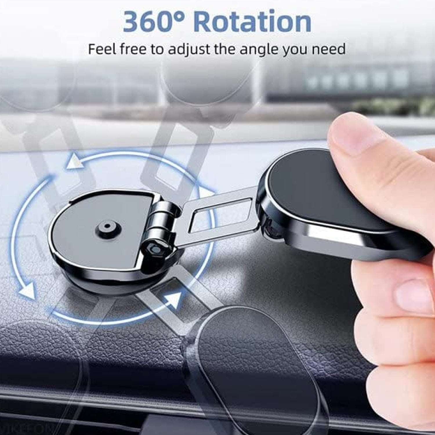 360 Degree Rotating Magnetic Car Phone Holder | Metal Folding Car Phone Holder | New Alloy Folding Magnetic Car Phone Holder (Pack of 1)