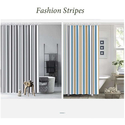 Bright Vertical Stripes in The Shower Curtain