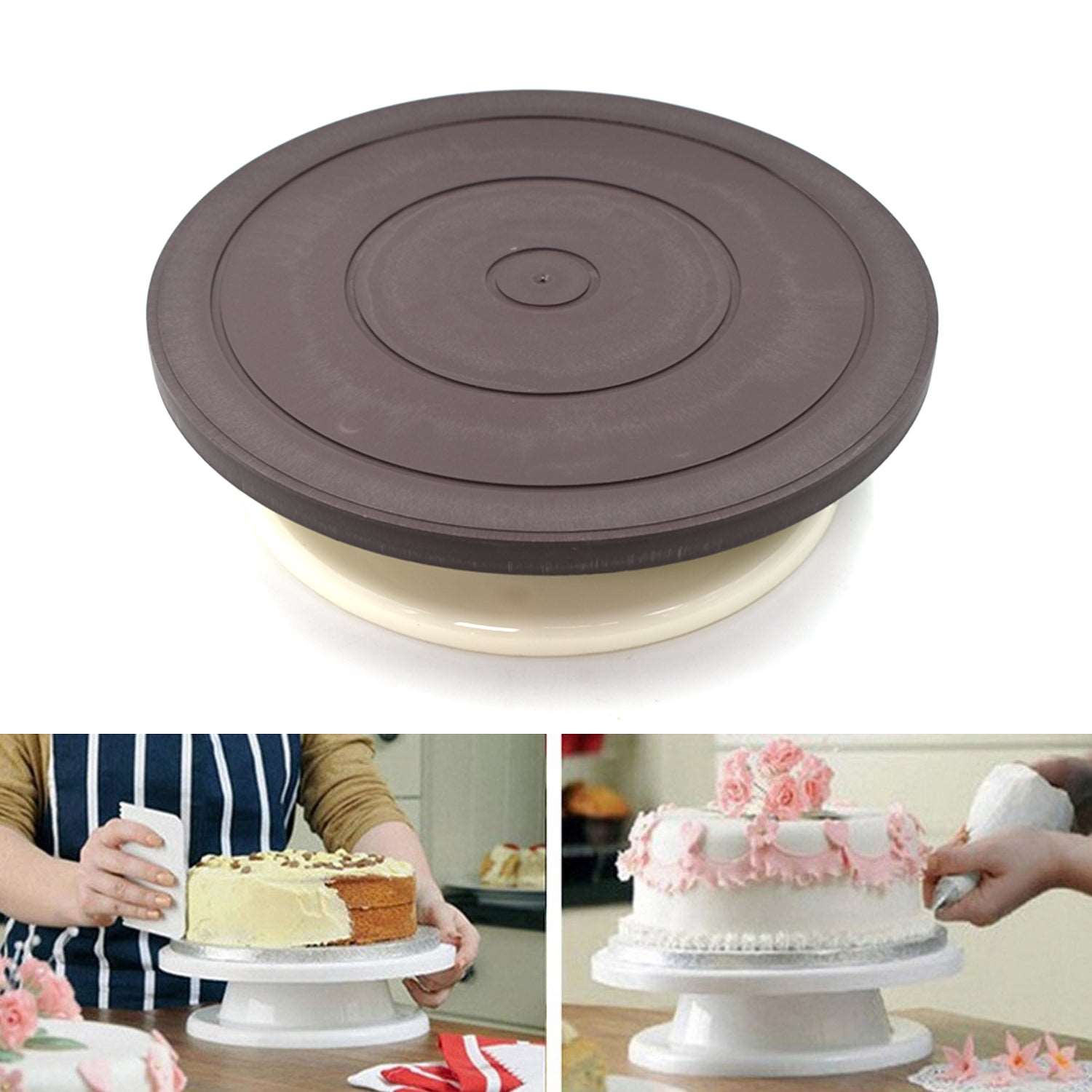 CAKE BROWN TURNTABLE EASY CAKE DECORATED STAND FOR PARTY