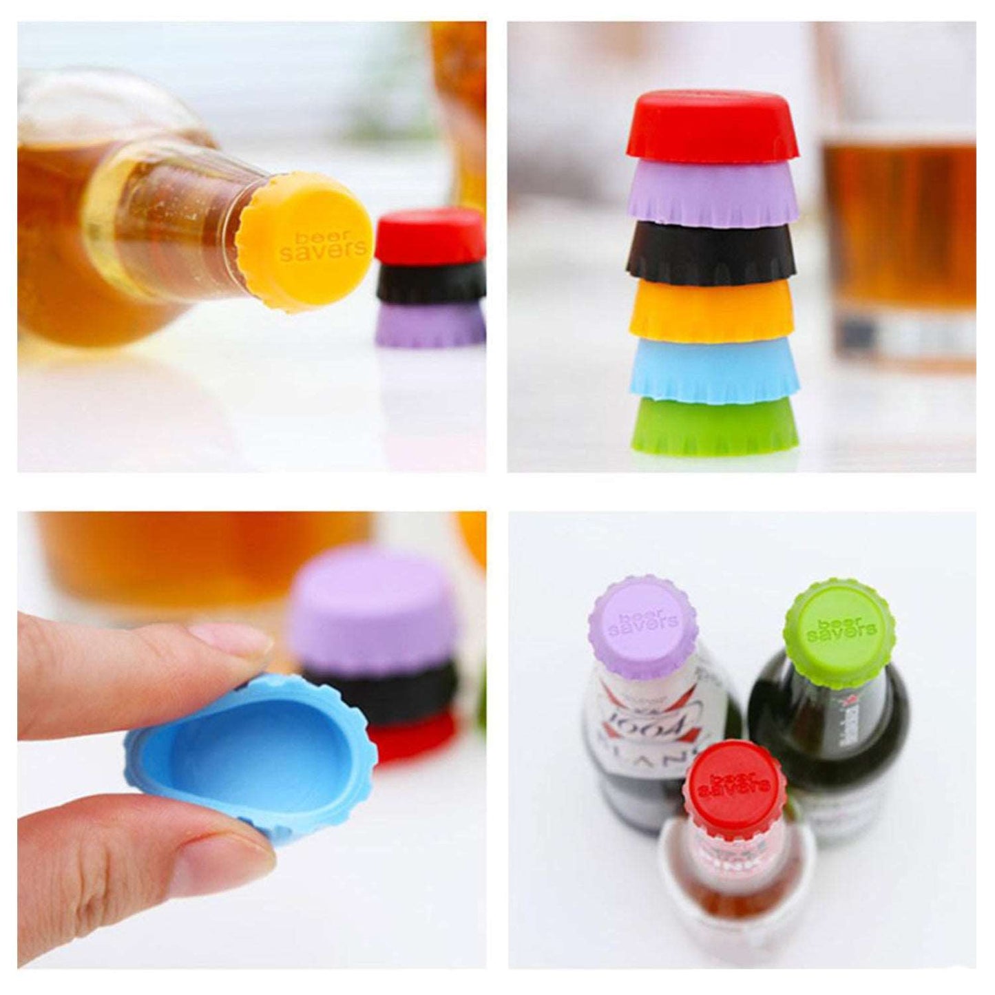 Beer Savers Caps 6Pc used in cold-drink bottles for covering bottle mouth