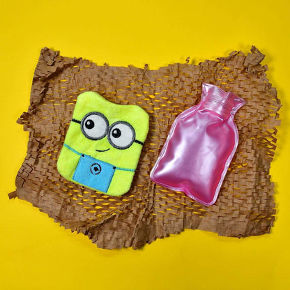 2Eye Minions small Hot Water Bag with Cover for Pain Relief, Neck, Shoulder Pain and Hand, Feet Warmer, Menstrual Cramps