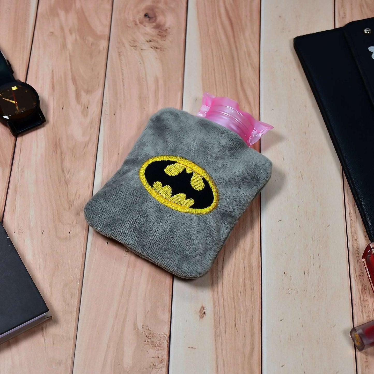 Batman small Hot Water Bag with Cover for Pain Relief, Neck, Shoulder Pain and Hand, Feet Warmer, Menstrual Cramps