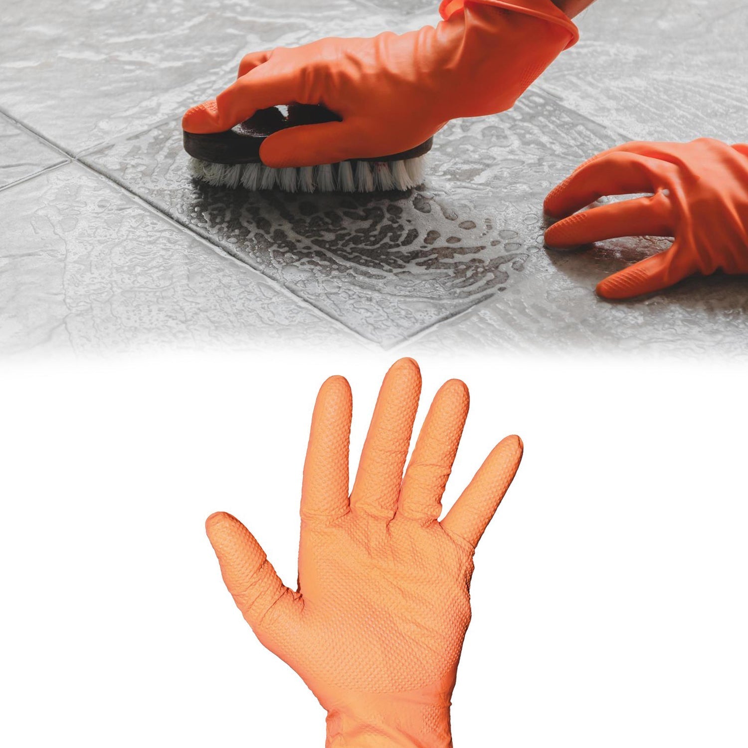 4851 2 Pair Large Orange Gloves For Types Of Purposes Like Washing Utensils, Gardening And Cleaning Toilet Etc. 