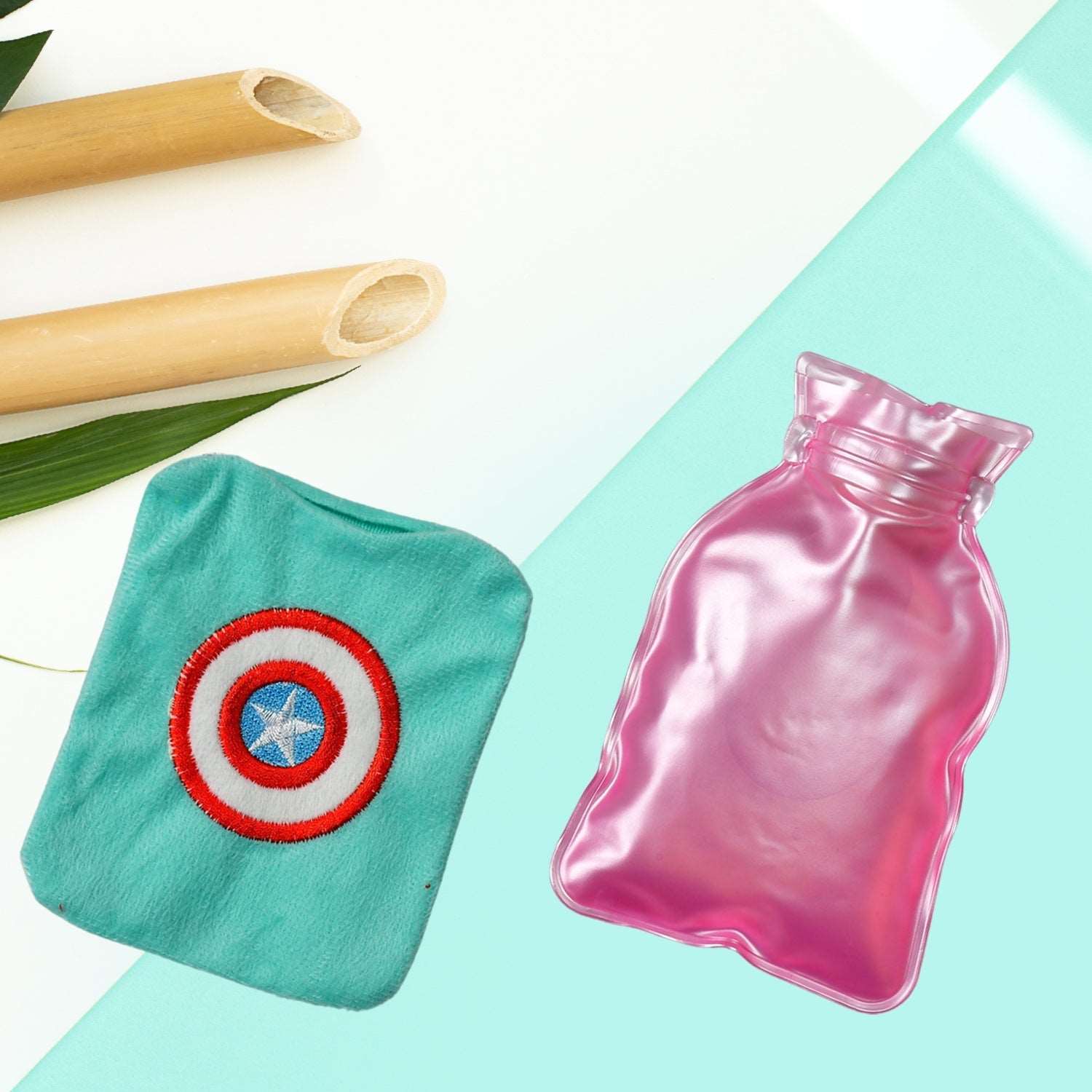 Captain America's Shield small Hot Water Bag with Cover for Pain Relief, Neck, Shoulder Pain and Hand, Feet Warmer, Menstrual Cramps