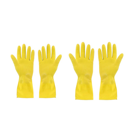 4854 2 pair med yellow gloves For Types Of Purposes Like Washing Utensils, Gardening And Cleaning Toilet Etc. 