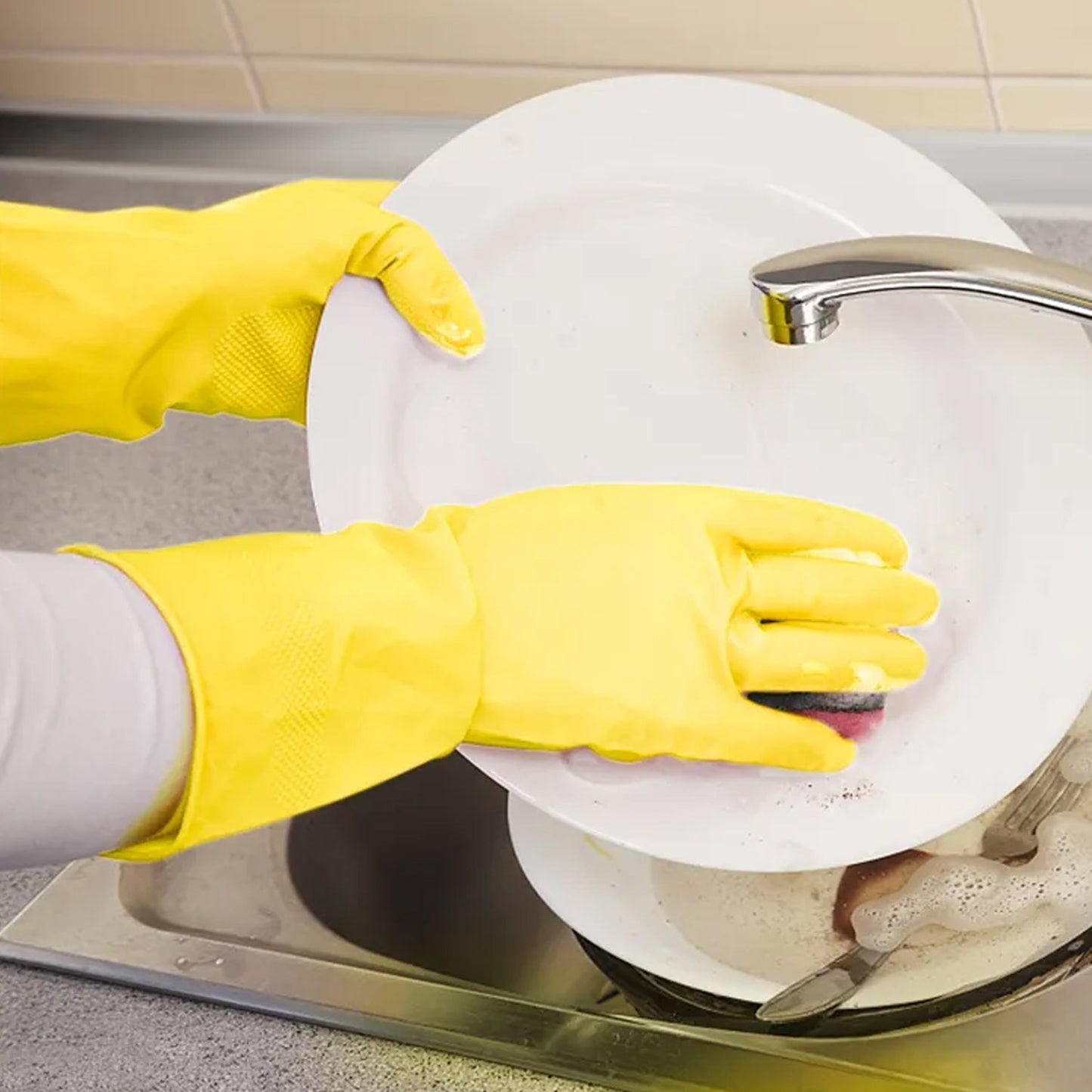 Multipurpose Rubber Reusable Cleaning Gloves, Reusable Rubber Hand Gloves I Latex Safety Gloves I Gardening I Sanitation