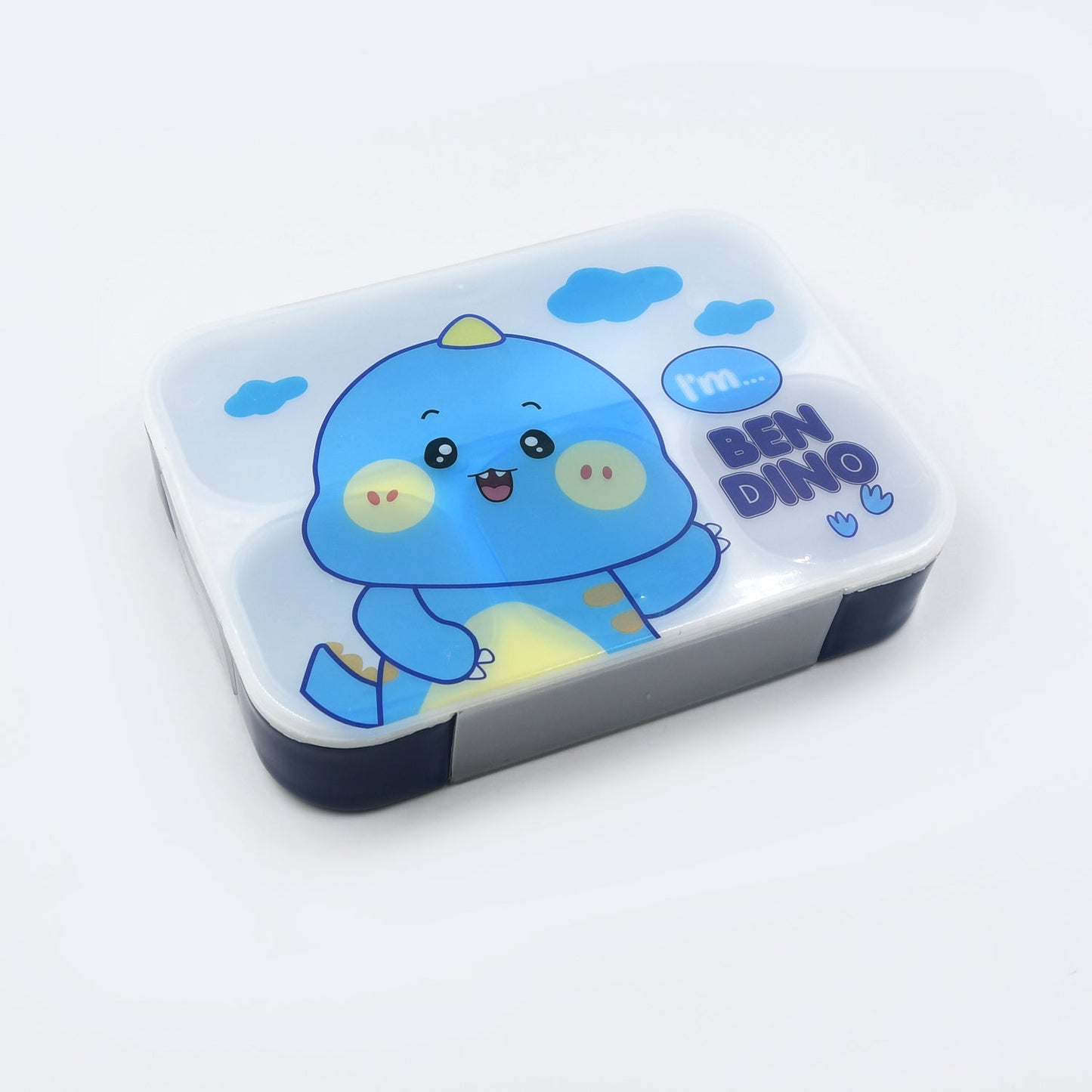 Cartoon Print Leak-Proof 4 Compartment Plastic Air Tight Lunch Box for Office, Microwave & Dishwasher Safe