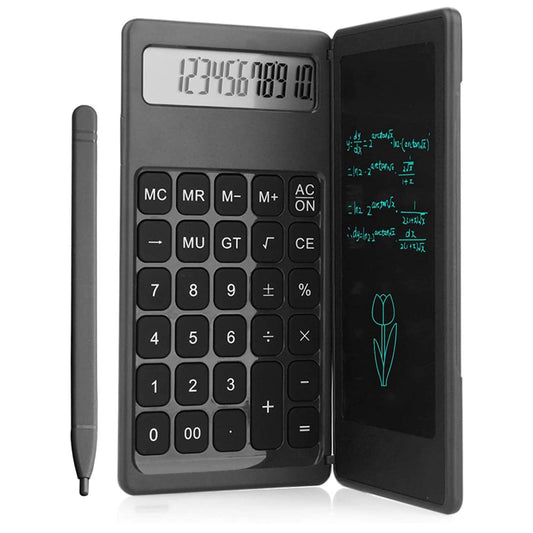 6 इंच एलसीडी टैबलेट डिजिटल ड्राइंग पैड स्टाइलस पेन इरेज़ बटन लॉक फ़ंक्शन स्मार्ट कैलकुलेटर के साथ फोल्डेबल कैलकुलेटर 