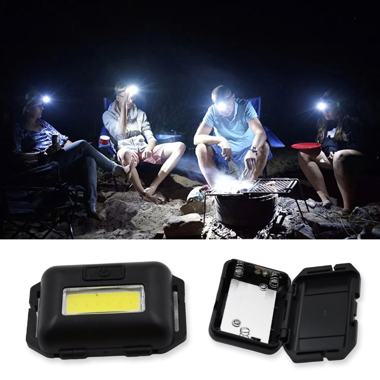 Head lamp Flashlight Waterproof Portable Lantern Headband Light Torch Lamp for Outdoor Camping Hiking Backpack Cycling 10W Cob