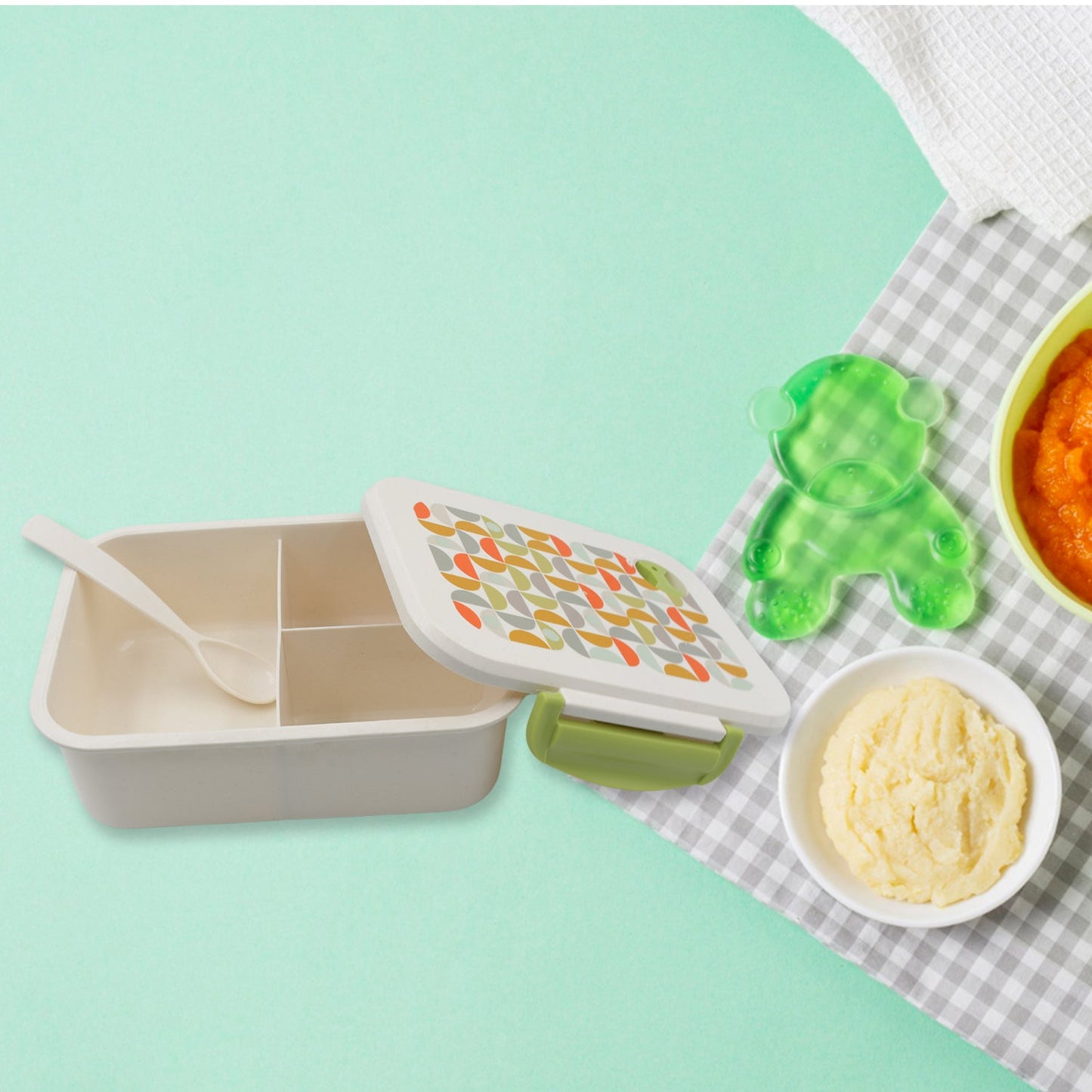 Lunch Box 3 Compartment With Leak Proof Lunch Box & 1 spoon, For School & Office Use