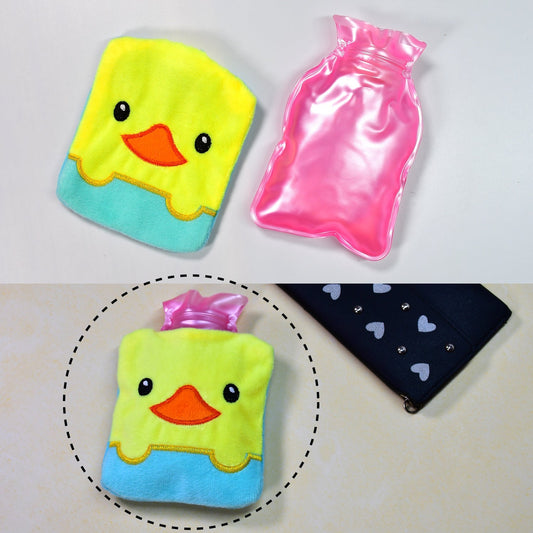 Yellow Duck design small Hot Water Bag with Cover for Pain Relief, Neck, Shoulder Pain and Hand, Feet Warmer, Menstrual Cramps