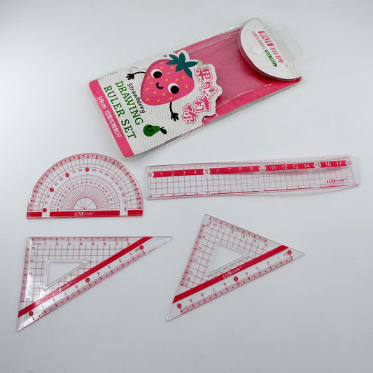 Transparent Ruler Clear Ruler Plastic, Scales Ruler Set for Engineering Studying (4pc)