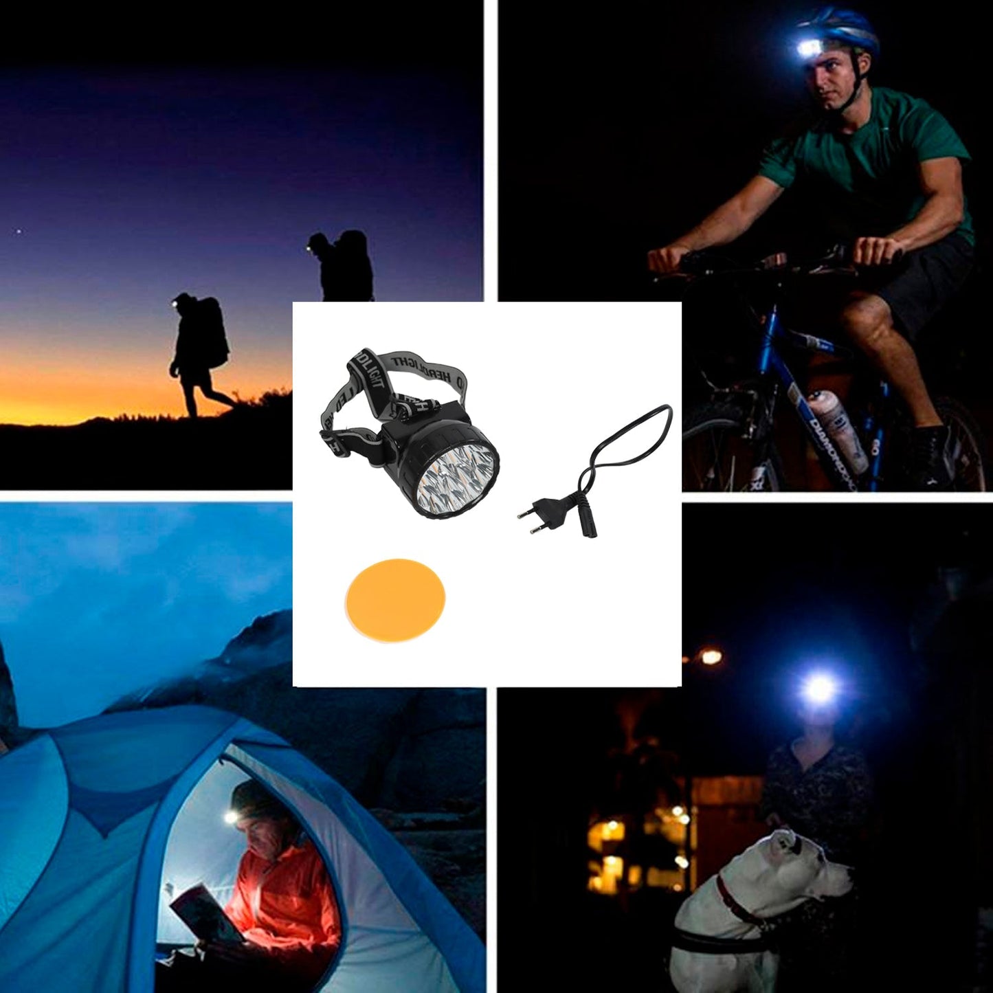Head Lamp 15 Led Long Range Rechargeable Headlamp Adjustment Lamp Use For Farmers, Fishing, Camping, Hiking, Trekking, Cycling