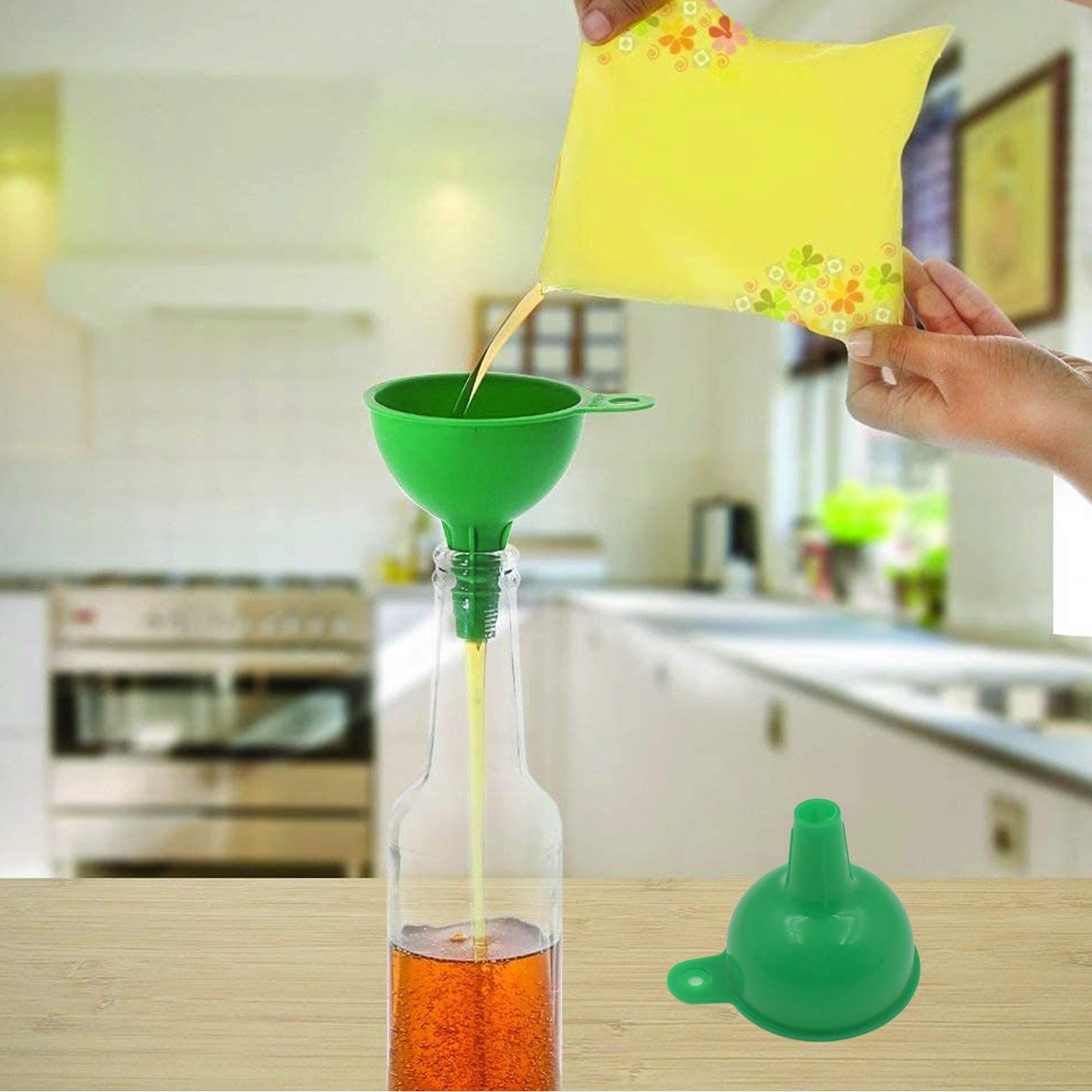 Silicone Funnel For Pouring Oil, Sauce, Water, Juice And Small Food-GrainsFood Grade Silicone Funnel 1 Pc