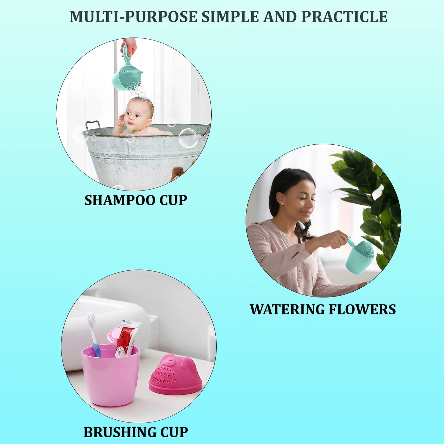Baby Shampoo Shower Cup Safe Soft Bathing Water Scorpion Baby Bath Tumbler Hair Washing Mug Rainer