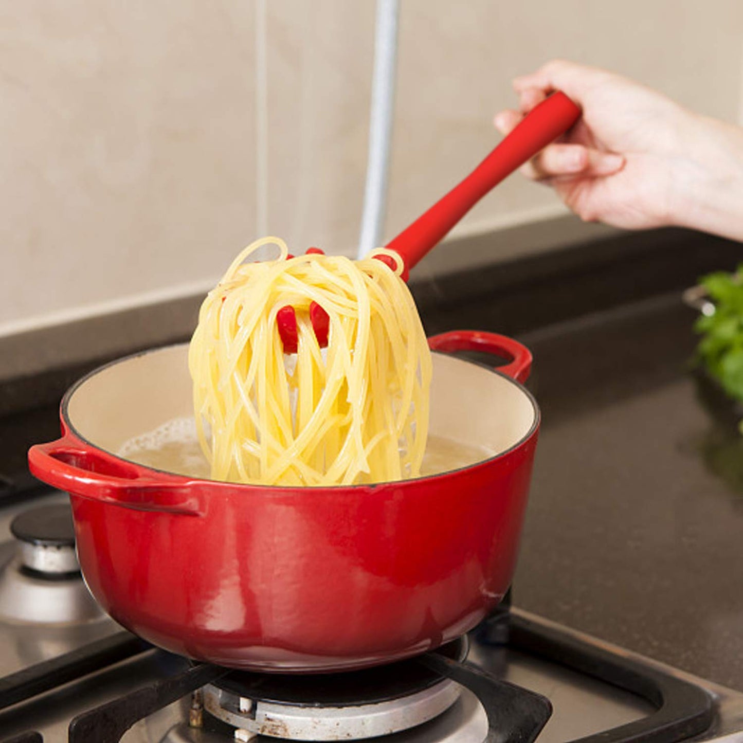 आपके घरेलू रेस्तरां के लिए सिलिकॉन स्पेगेटी चम्मच पास्ता चम्मच आसानी से साफ करने योग्य (22 सेमी) 