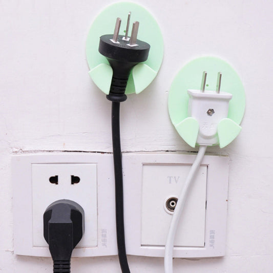 Plastic Adhesive Cable Plug Hook Bathroom Power Plug Socket Holder for  office, home and restaurant use 2 pc Set
