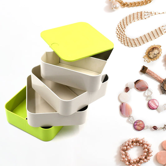 4 Layers Jewelry Box, 360 Degree Rotating Jewelry Box, Jewelry and Earring Organizer Box, Accessory Storage Box