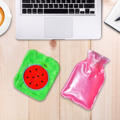 Watermelon small Hot Water Bag with Cover for Pain Relief, Neck, Shoulder Pain and Hand, Feet Warmer, Menstrual Cramps