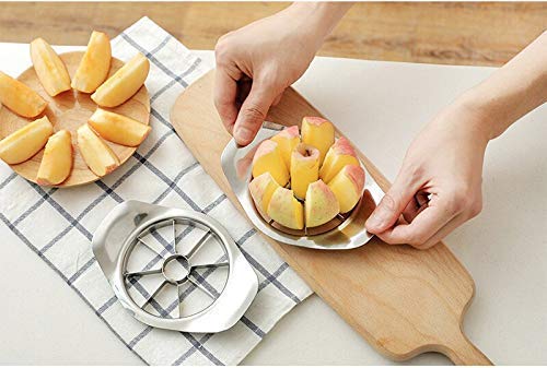 Stainless Steel Apple Cutter / Slicer with 8 Blades and Handle