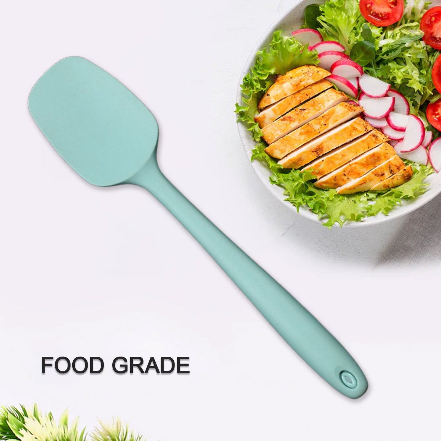 Food Grade Silicone Rubber Spatula Set Kitchen Utensils for Baking, Cooking, High Heat Resistant Non Stick Dishwasher Safe BPA-Free (27cm)