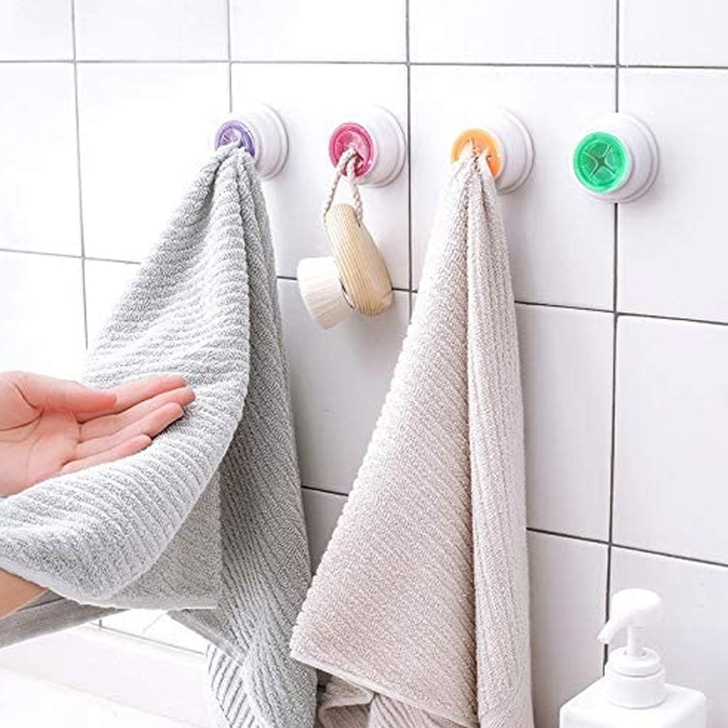 Towel Holder for hanging towels and easy take-in 4 Pcs Pack