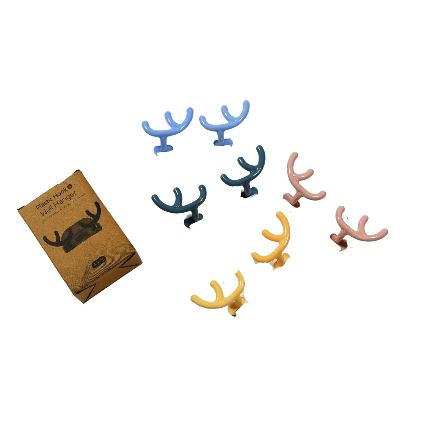 Plastic Wall Hanger Hook Wall Adhesive Hook Premium Quality Wall Hook (Pack Of 4pc)