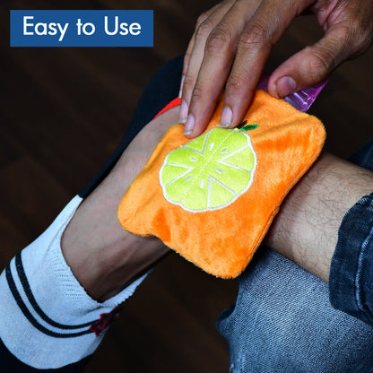 Orange small Hot Water Bag with Cover for Pain Relief, Neck, Shoulder Pain and Hand, Feet Warmer, Menstrual Cramps