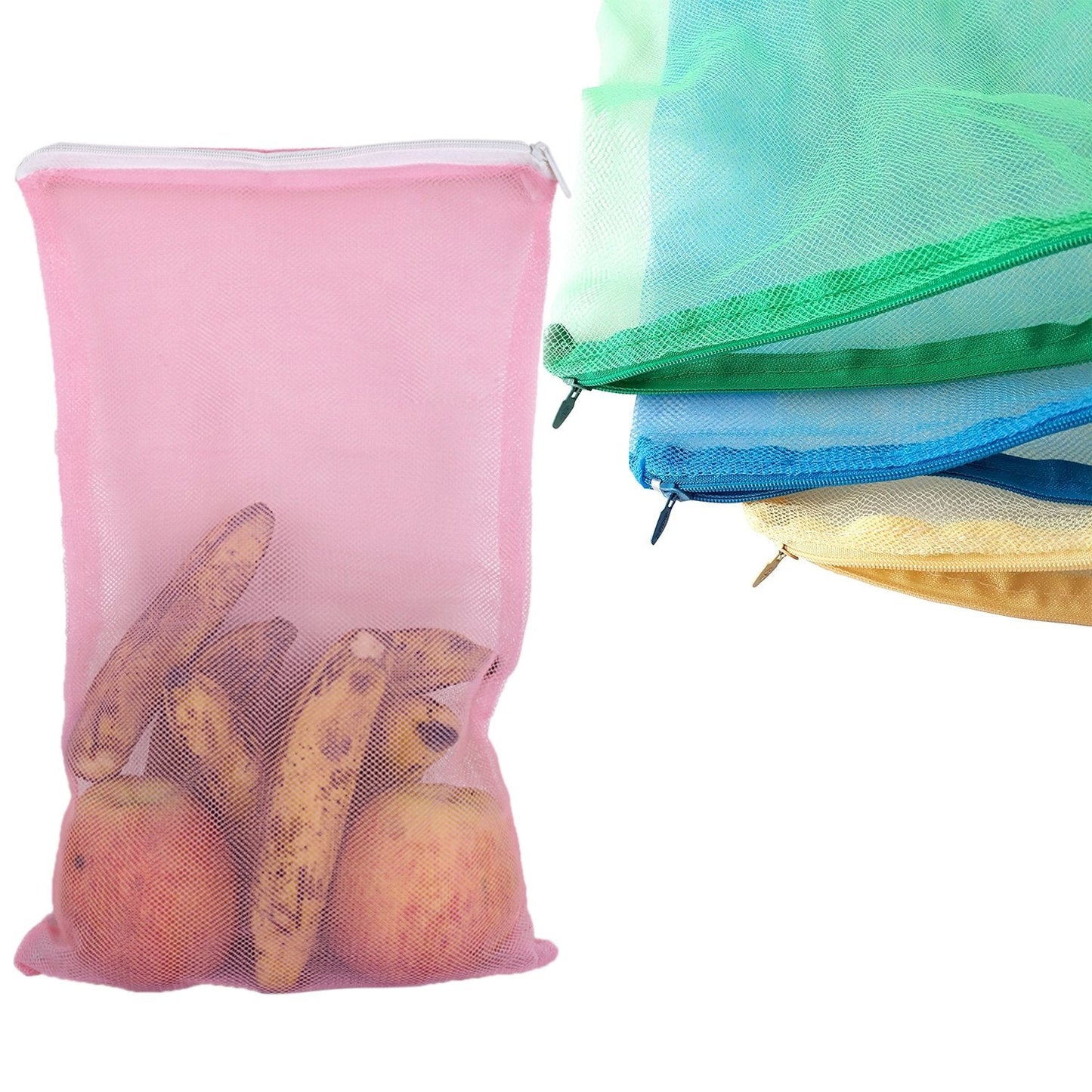 Fridge Bags for Fruits and Vegetables with Zip Net