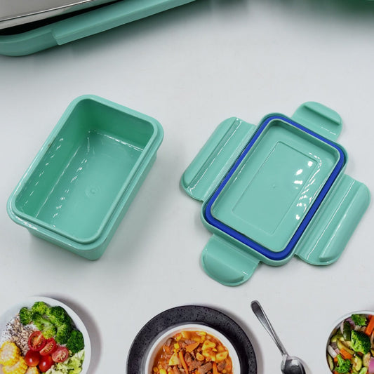 Plastic Insulated Airtight Leak-Proof Lunch Box With small lunch box, Stainless Steel Plate for Office, School, Picnic