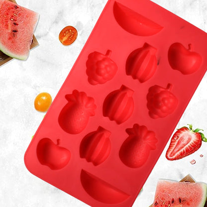 Fruit Theme Silicone Fondant Mold Ice Cube Mold Chocolate Mold 11 Cavity Mold Tray for Home Kitchen Tool