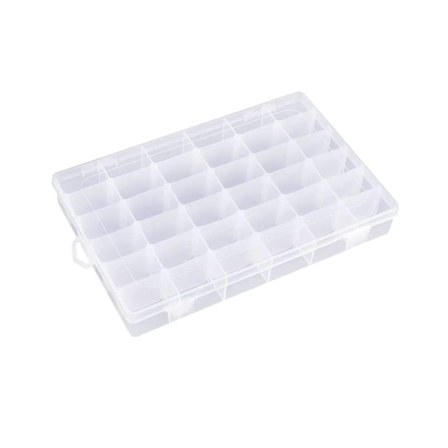 36 Grids Clear Plastic Organizer Jewelry Storage Box with Adjustable Dividers, Transparent Organizer Box (1pc)