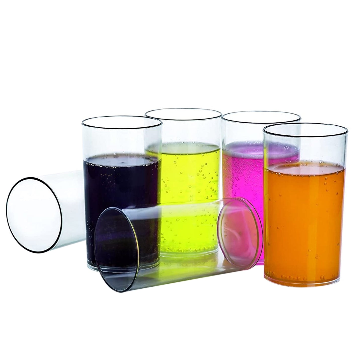 Heavy unbreakable Stylish Plastic Clear look fully Transparent Glasses Set 330ml (6pcs)