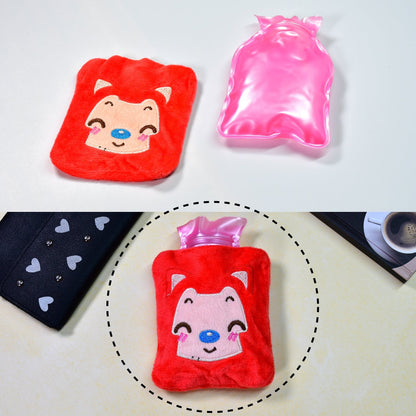 Pink Cat small Hot Water Bag with Cover for Pain Relief, Neck, Shoulder Pain and Hand, Feet Warmer, Menstrual Cramps