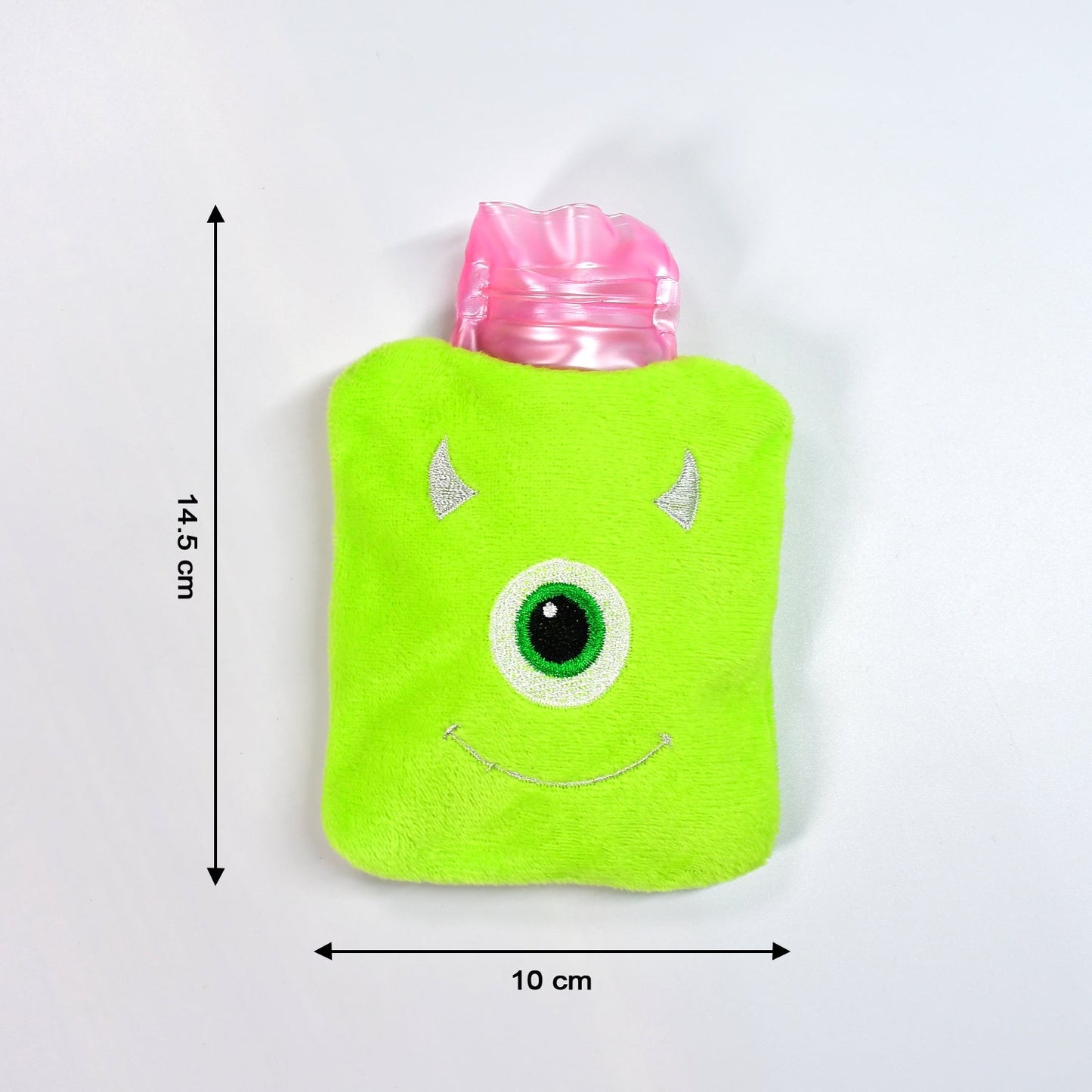 Green one eye monster print small Hot Water Bag with Cover for Pain Relief, Neck, Shoulder Pain and Hand, Feet Warmer, Menstrual Cramps