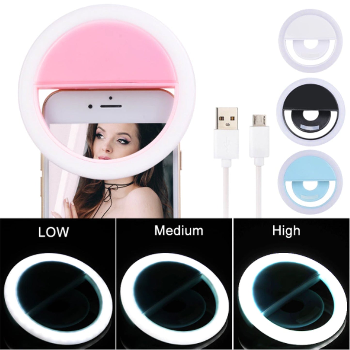 SELFIE RING LIGHT FOR BRIGHT SHADE OVER FACE
