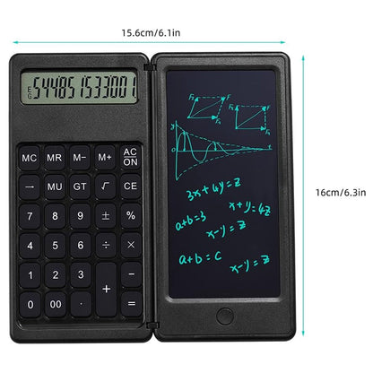 Foldable Calculator With 6 Inch LCD Tablet Digital Drawing Pad Stylus Pen Erase Button Lock Function Smart Calculator