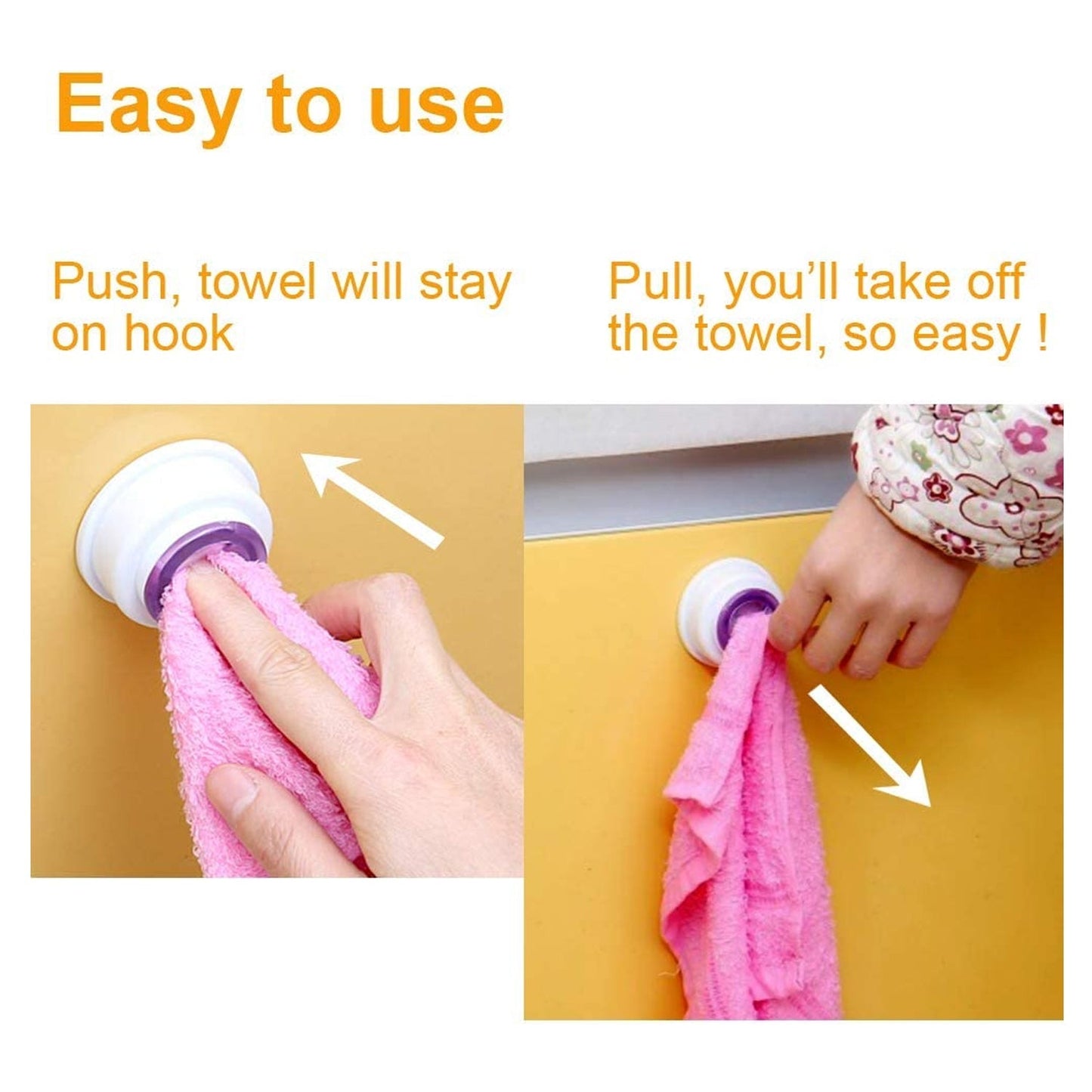 तौलिये लटकाने और आसानी से ले जाने योग्य 4 पीस पैक के लिए तौलिया होल्डर