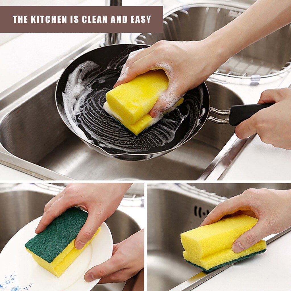 Scrub Sponge 2 in 1 PAD for Kitchen, Sink, Bathroom Cleaning Scrubber (6 pc)
