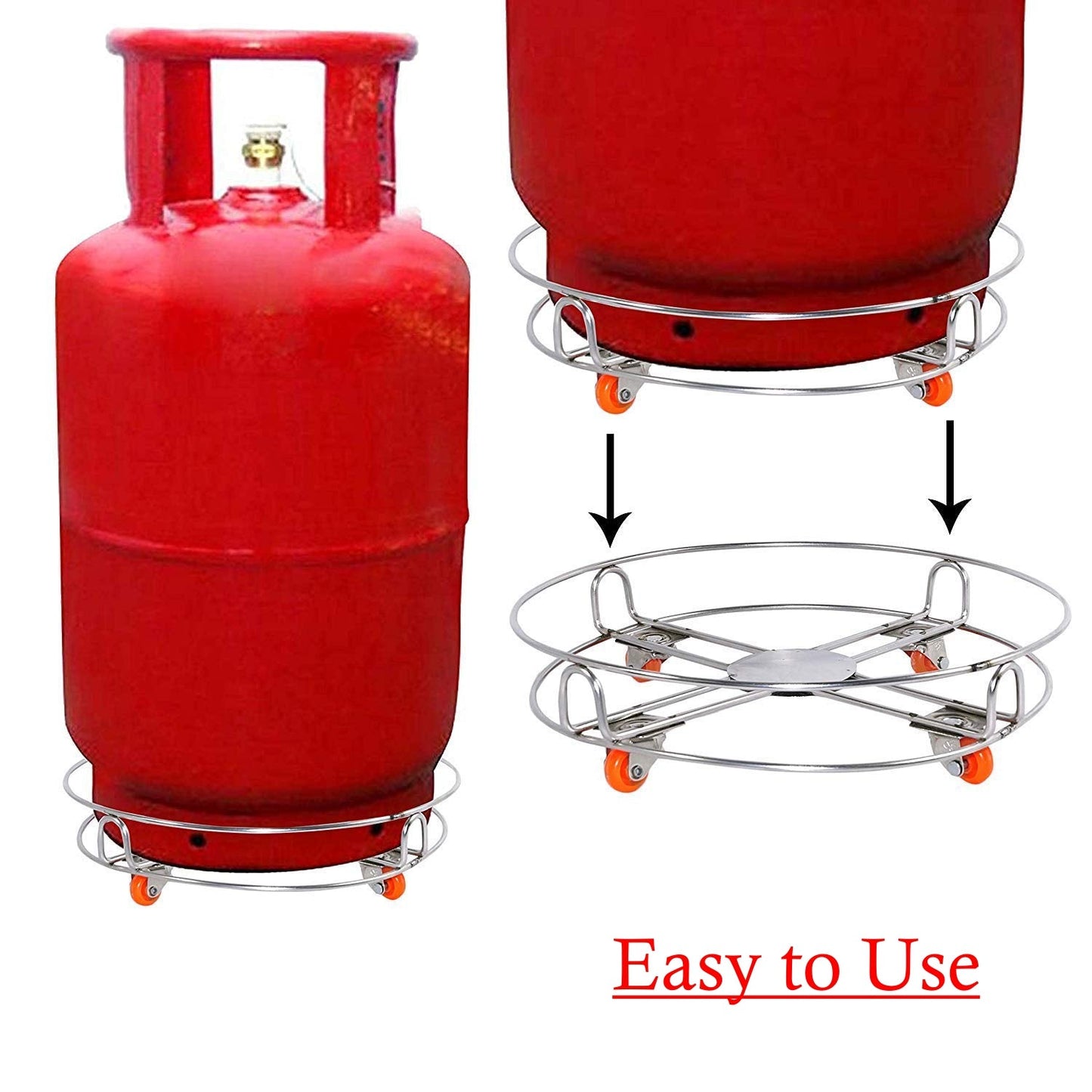 SS GAS CYLINDER TROLLEY WITH WHEELS