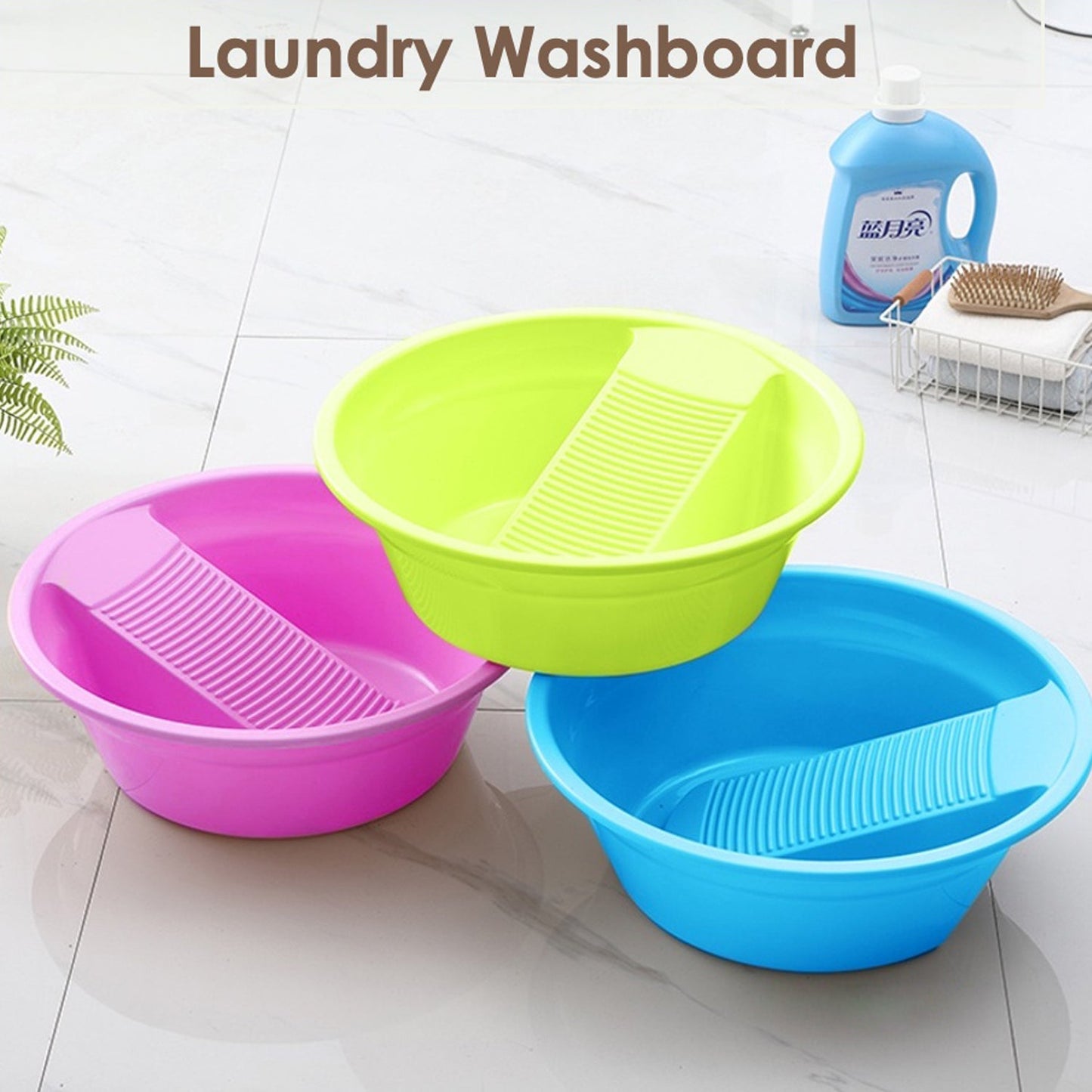 Washing Basket,Washing Tub, Laundry Board with Container, Plastic Product, Bucket, Multi-functional, Easy to Carry,