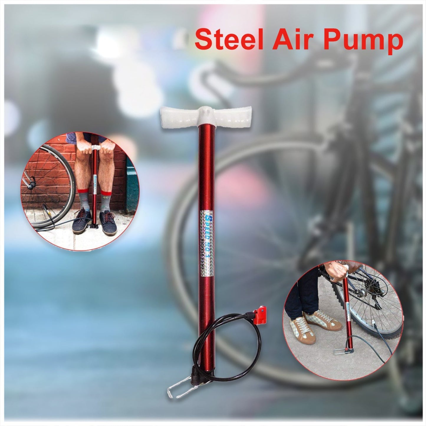 Multipurpose Air Pump (Use for Car,Bicycles,Scooters,Balls,Bikes)